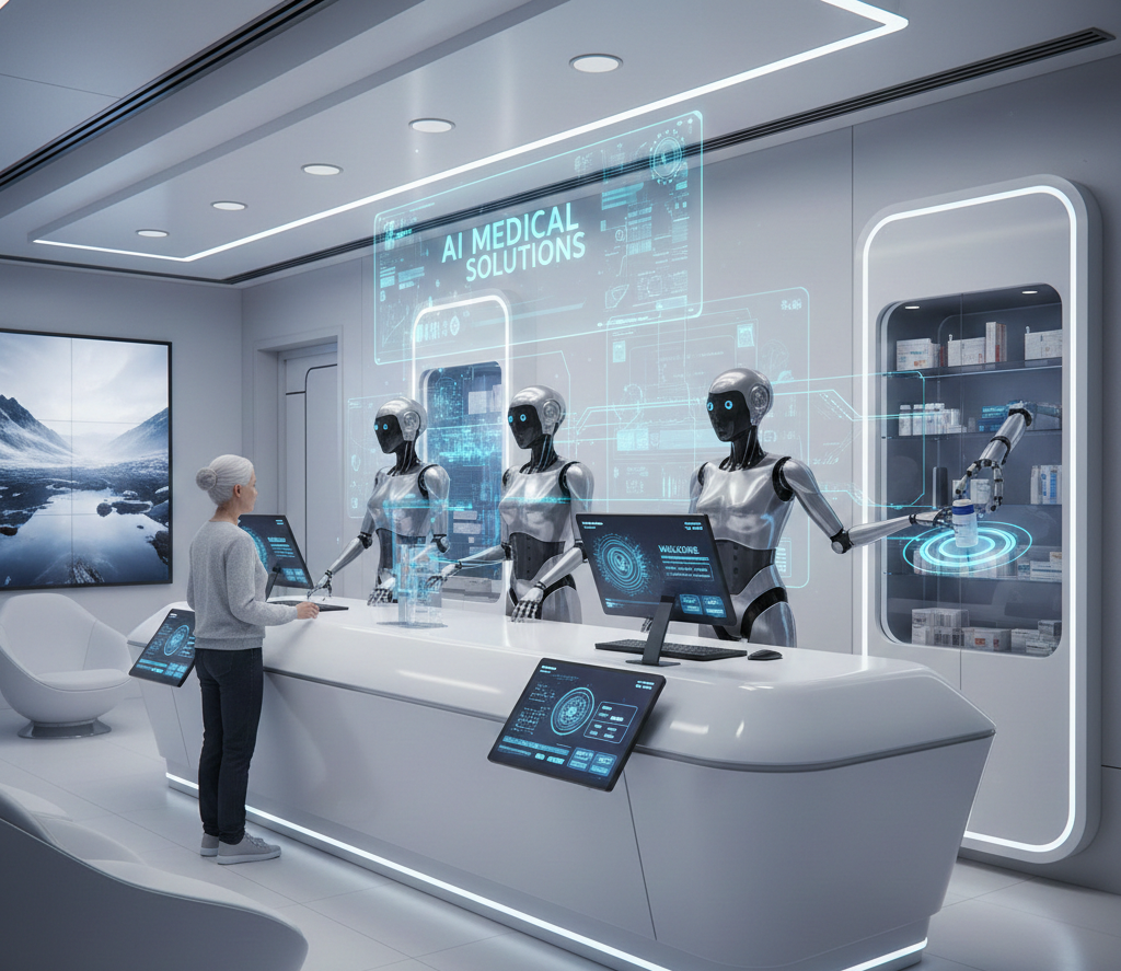 A automated front desk at a clinic